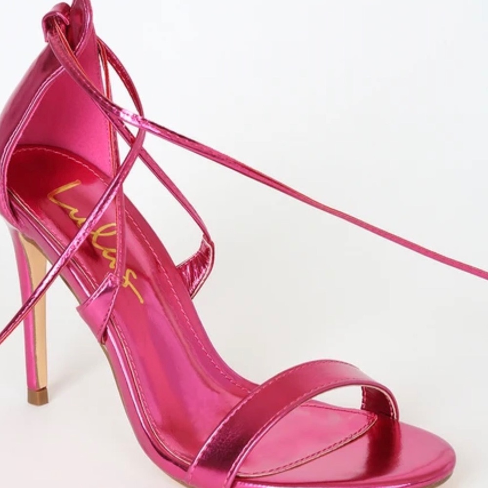 Lulu’s Metallic Pink Heels